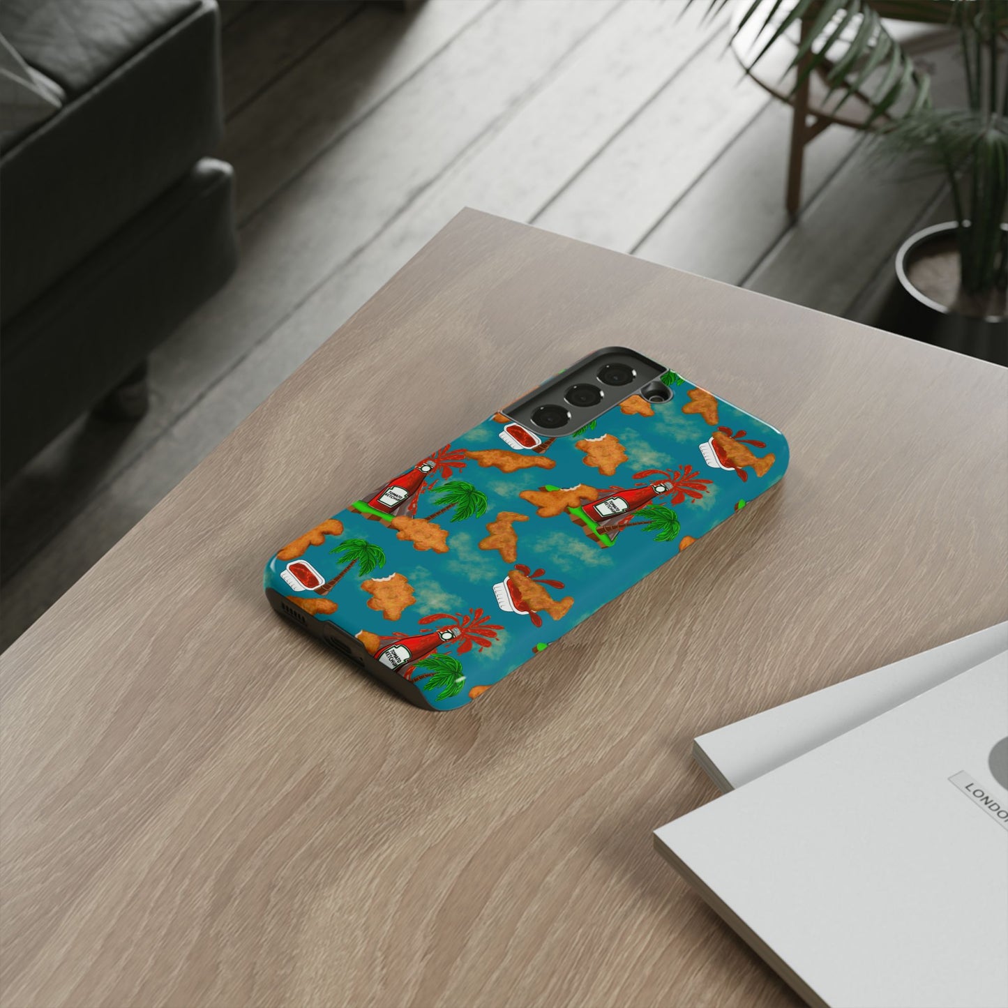 Dino Nuggets Phone Case - Tropical Vibes & Humor, Perfect Gift for Friends, Summer BBQ, Beach Lovers, Unique Accessory, Tough Cases
