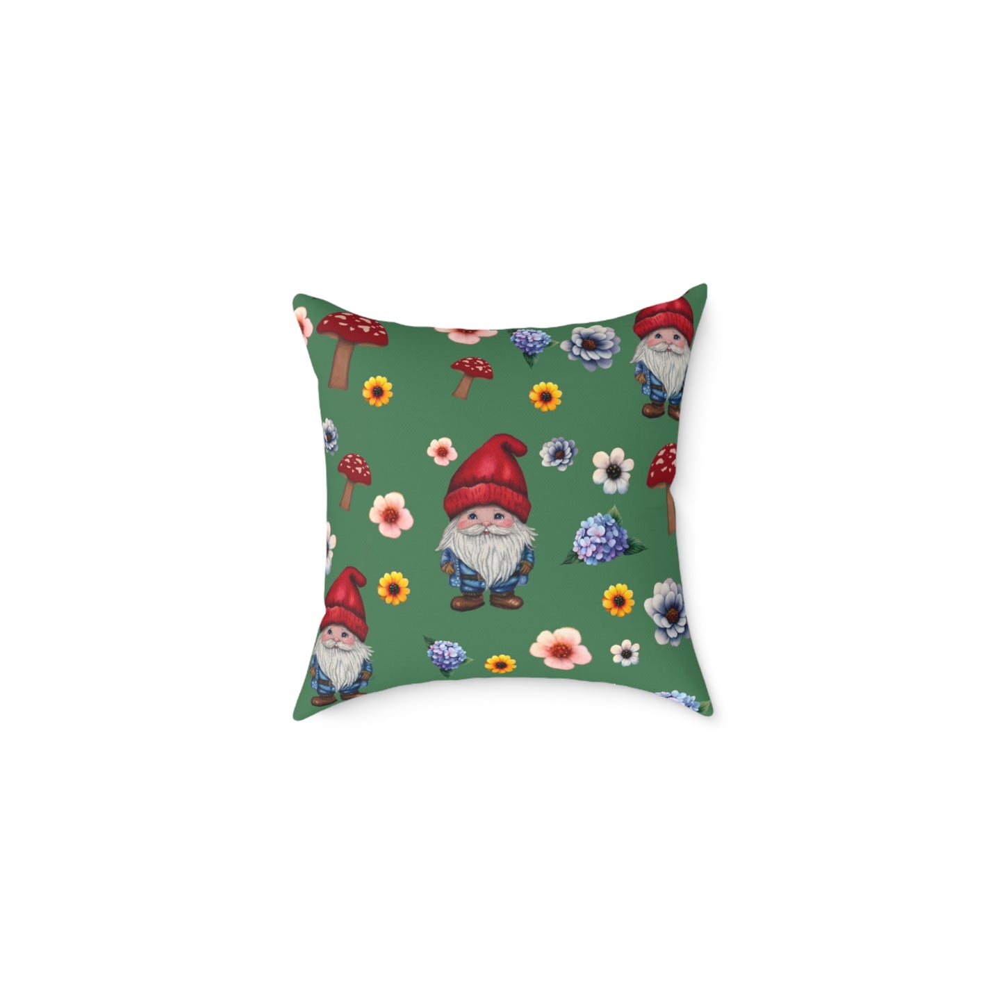 Gnome Garden Decorative Pillow, Cozy Home Decor, Gift for Garden Lovers, Cute Couch Accent, Rustic Farmhouse Style
