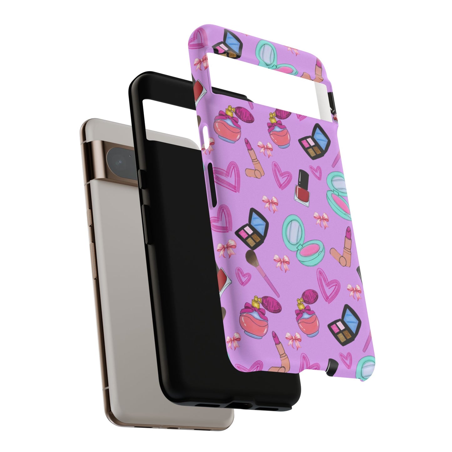 Cute Makeup Phone Case, Tough Cases, Cosmetic Lover Gift, Makeup Junkie Accessory, Beauty Phone Cover, Fun Design for Her