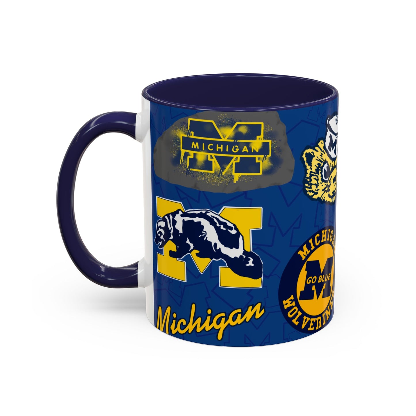 Michigan Wolverines Accent Coffee Mug - Perfect for Game Day, Fan Gift, Coffee Lovers, Sports Decor, College Spirit
