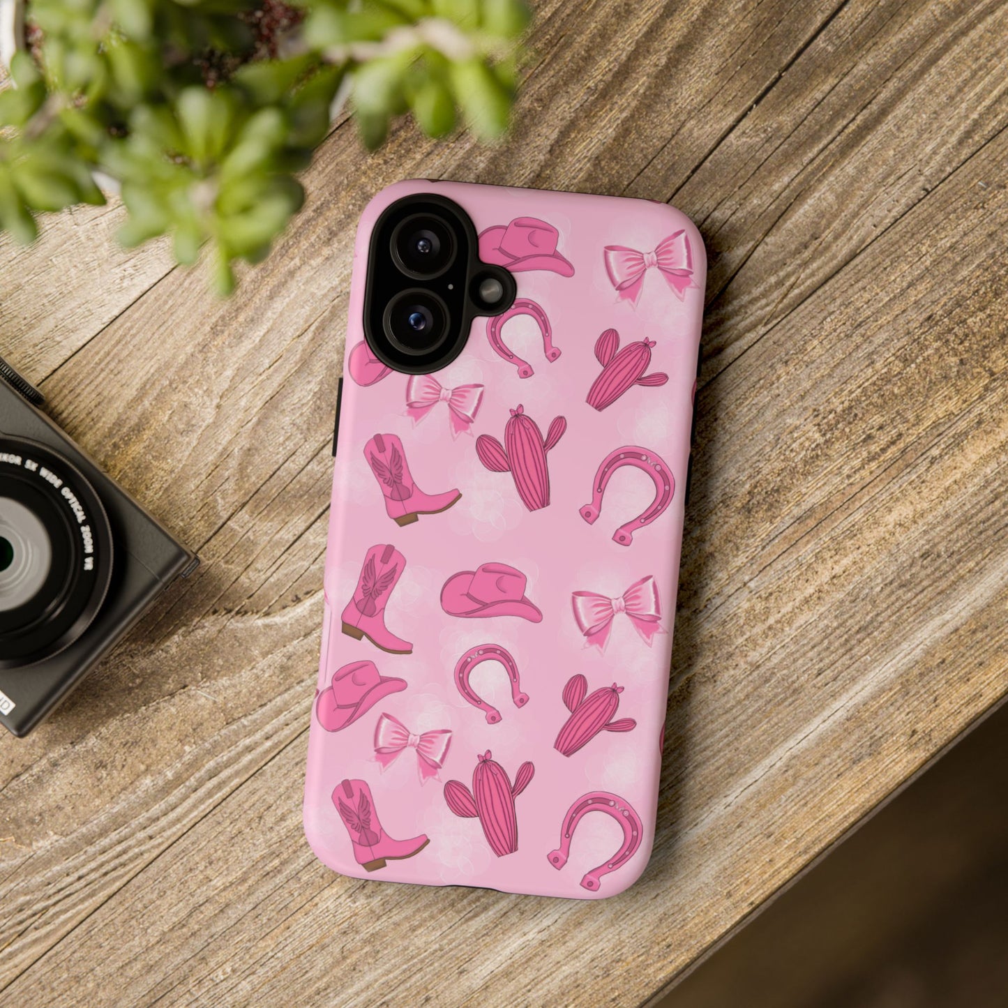 Cowgirl Chic Phone Case, Western Style Tough Case, Cute Pink Cowboy Theme, Gift for Rodeo Lovers, Country Western Decor