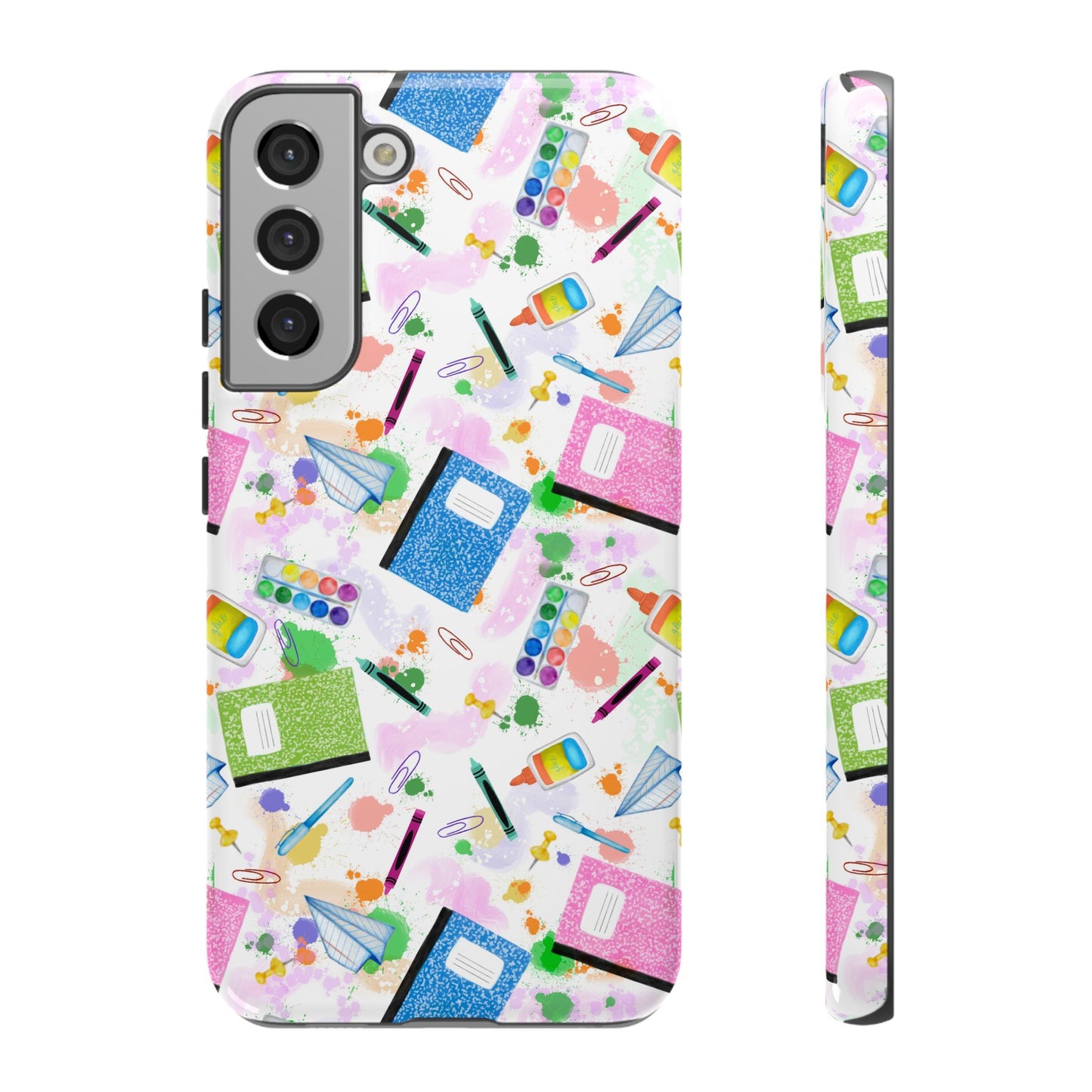 Colorful Art-Themed Phone Case, Cute Creative Gift for Artists, Unique Mobile Cover, Fun School Supplies Case, Bright Art Supplies Design