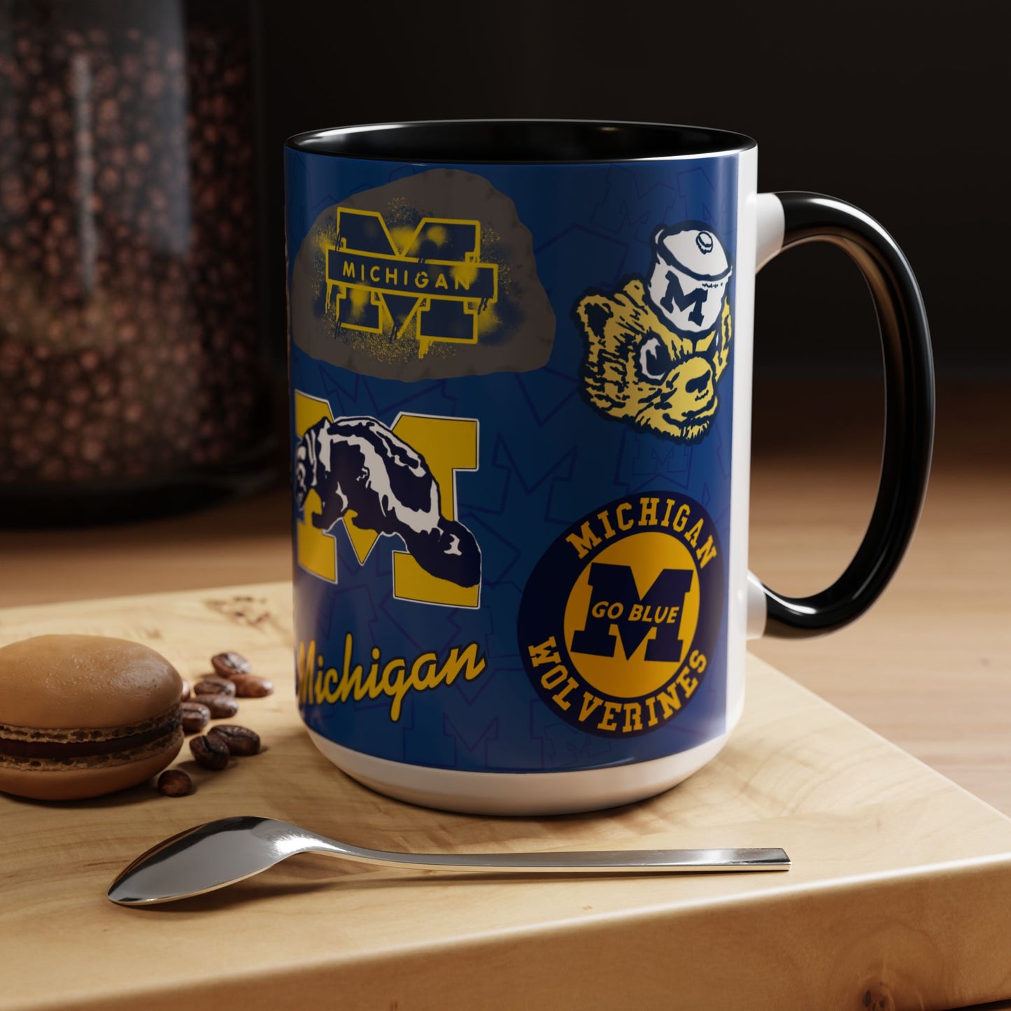 Michigan Wolverines Accent Coffee Mug - Perfect for Game Day, Fan Gift, Coffee Lovers, Sports Decor, College Spirit