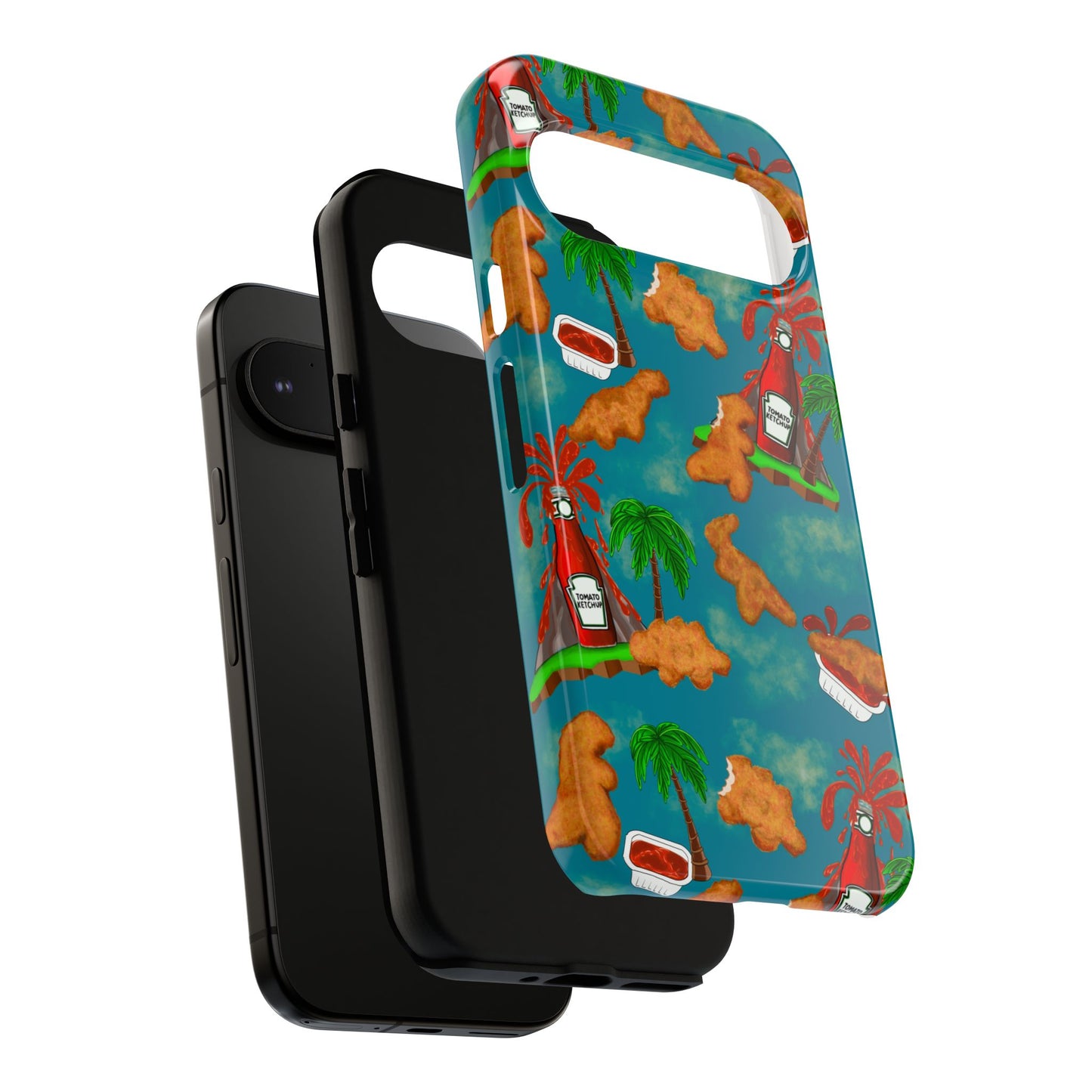 Dino Nuggets Phone Case - Tropical Vibes & Humor, Perfect Gift for Friends, Summer BBQ, Beach Lovers, Unique Accessory, Tough Cases