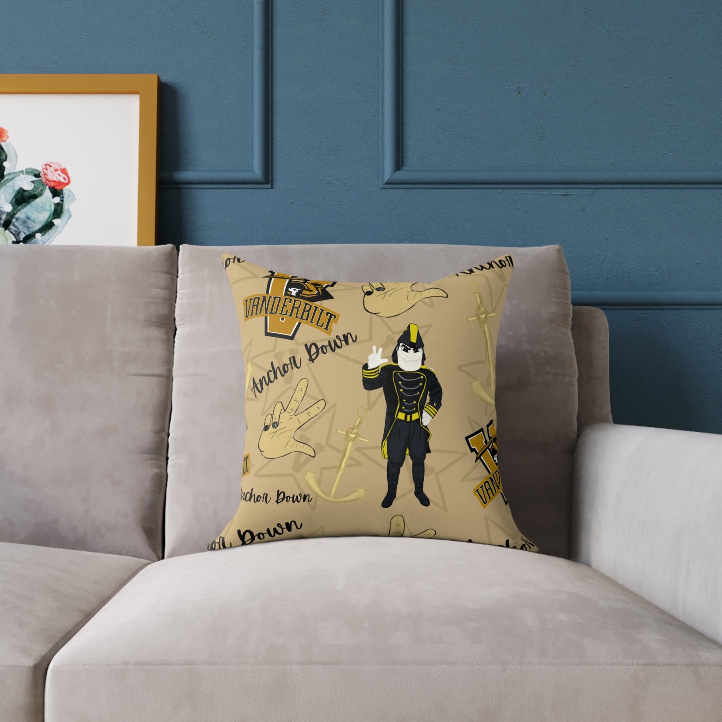 Vanderbilt University Square Canvas Pillow, Dorm Decor, Home Accessory, Gift for Graduates, College Fan Gear