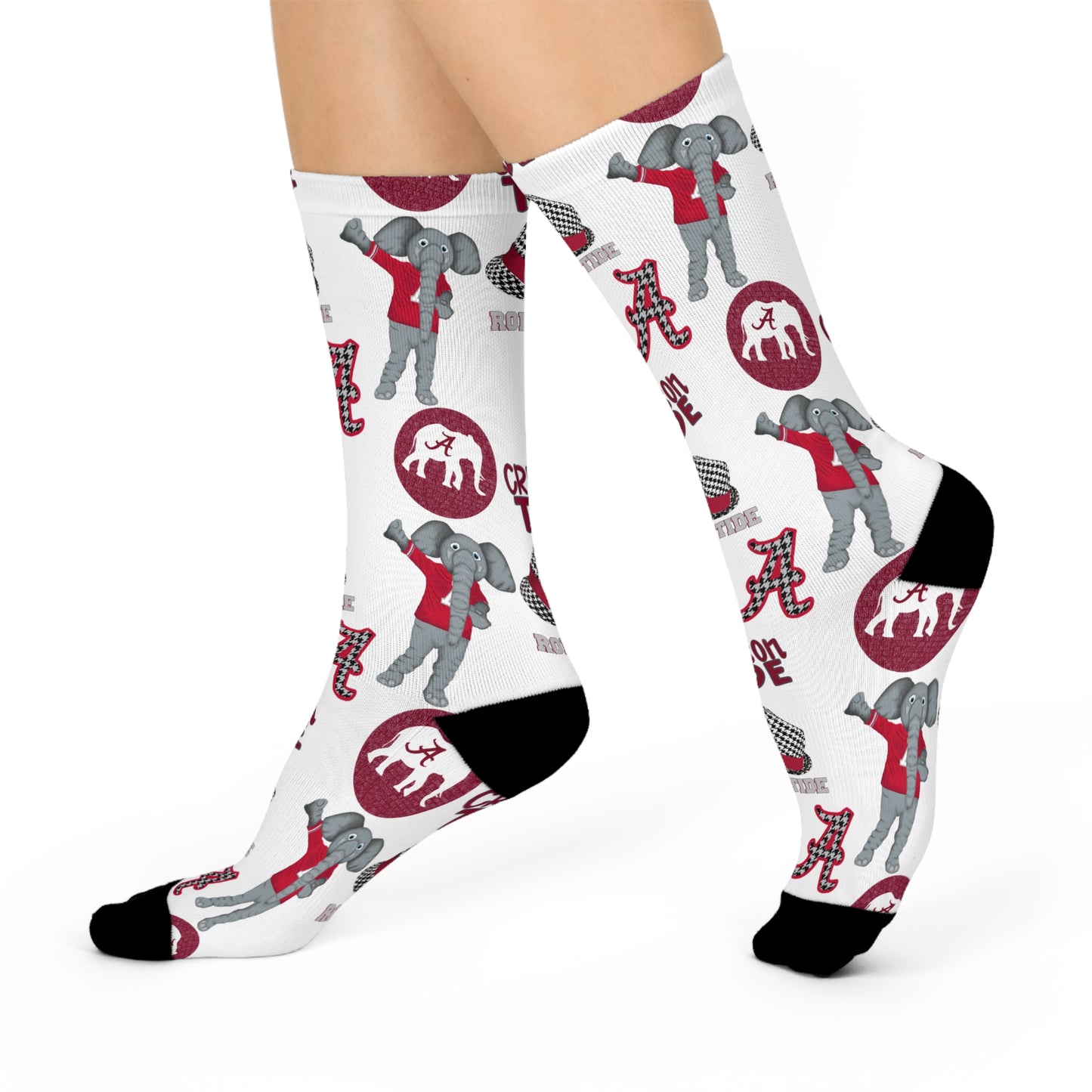 Cozy Alabama Crew Socks | Perfect for Tailgating, Game Day Wear, Gift for Sports Fans, Athletic Socks, Holiday Apparel