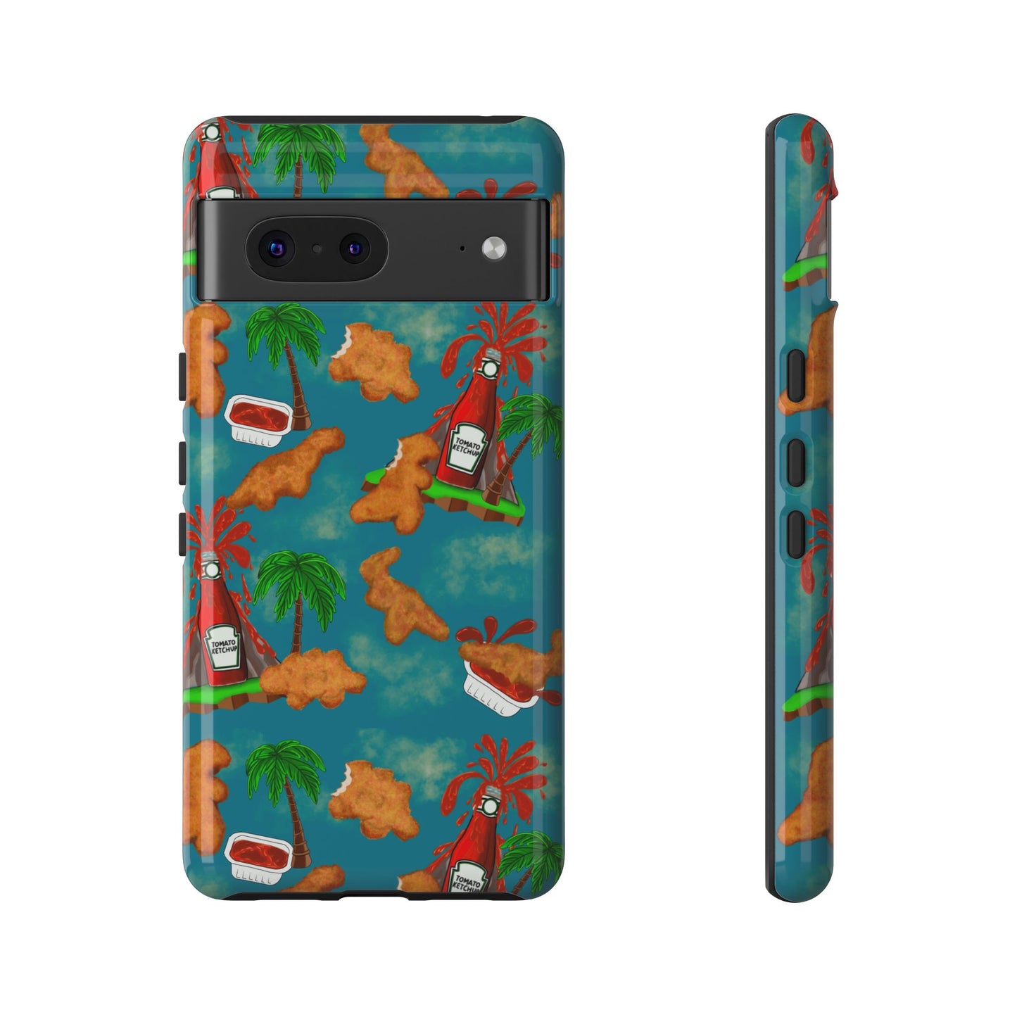 Dino Nuggets Phone Case - Tropical Vibes & Humor, Perfect Gift for Friends, Summer BBQ, Beach Lovers, Unique Accessory, Tough Cases