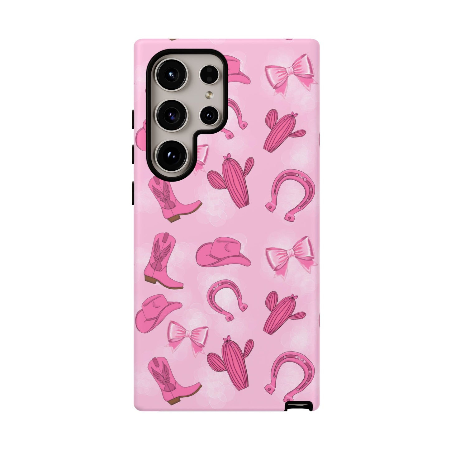 Cowgirl Chic Phone Case, Western Style Tough Case, Cute Pink Cowboy Theme, Gift for Rodeo Lovers, Country Western Decor