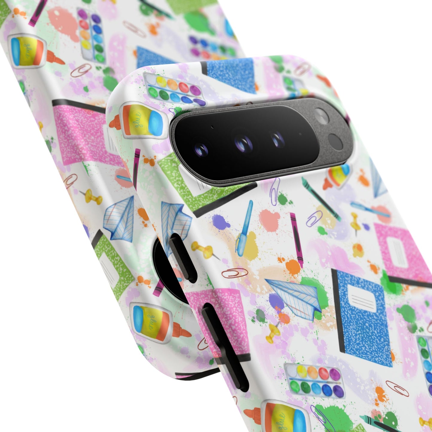 Colorful Art-Themed Phone Case, Cute Creative Gift for Artists, Unique Mobile Cover, Fun School Supplies Case, Bright Art Supplies Design