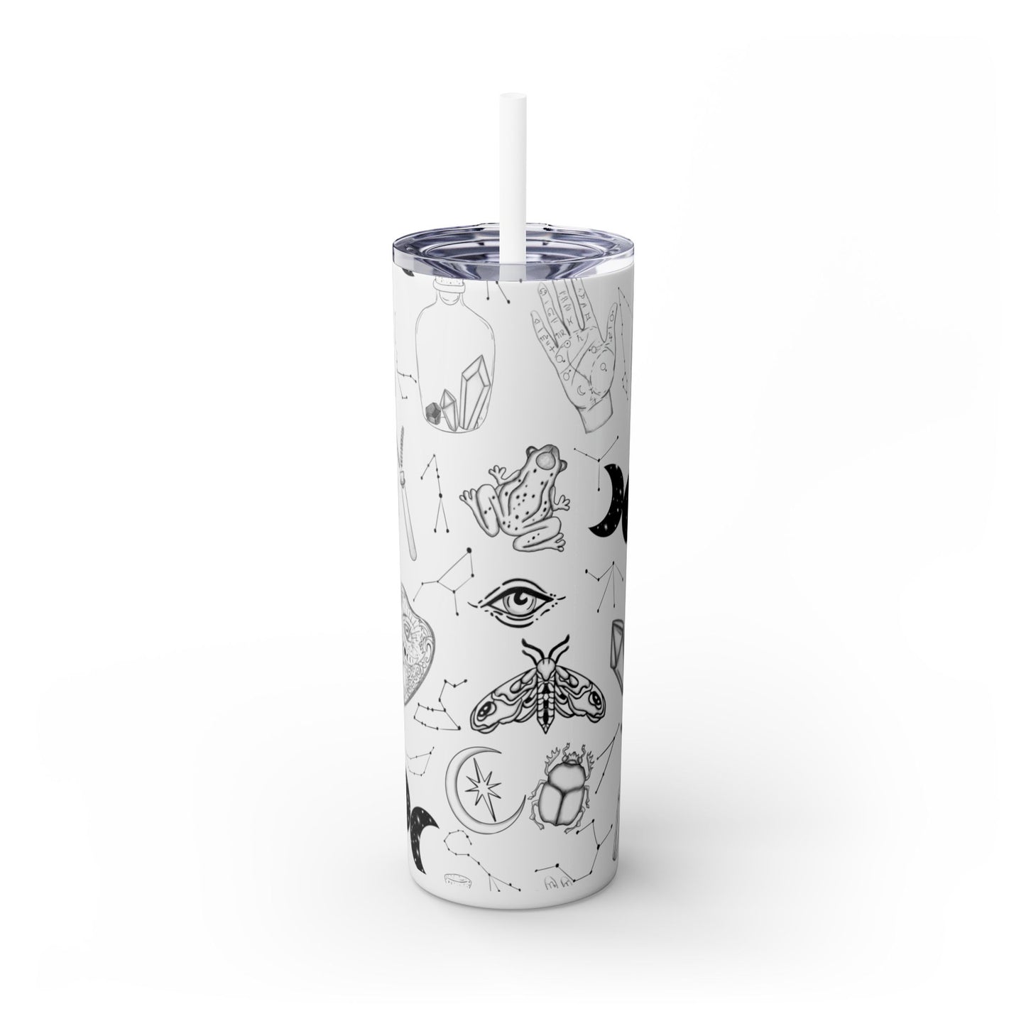 Withy Celestial Skinny Tumbler, 20oz - Astrology Drinkware, Starry Travel Cup, Unique Gift for Her, Cosmic Party Favor, Constellation Mug