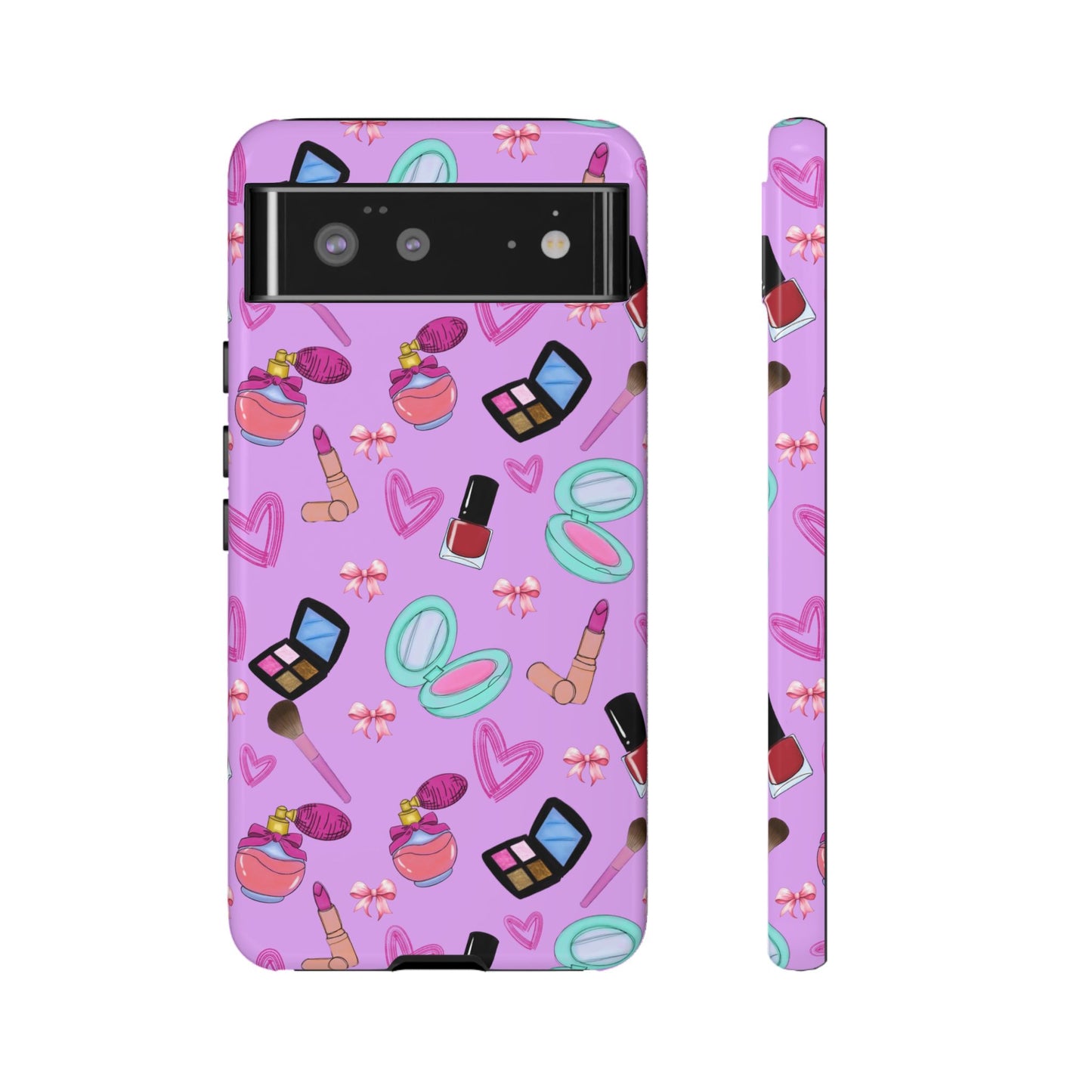 Cute Makeup Phone Case, Tough Cases, Cosmetic Lover Gift, Makeup Junkie Accessory, Beauty Phone Cover, Fun Design for Her