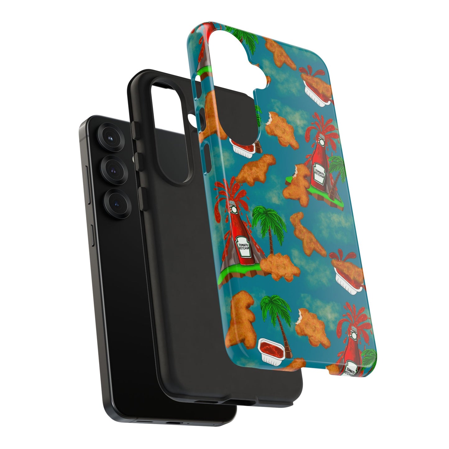 Dino Nuggets Phone Case - Tropical Vibes & Humor, Perfect Gift for Friends, Summer BBQ, Beach Lovers, Unique Accessory, Tough Cases