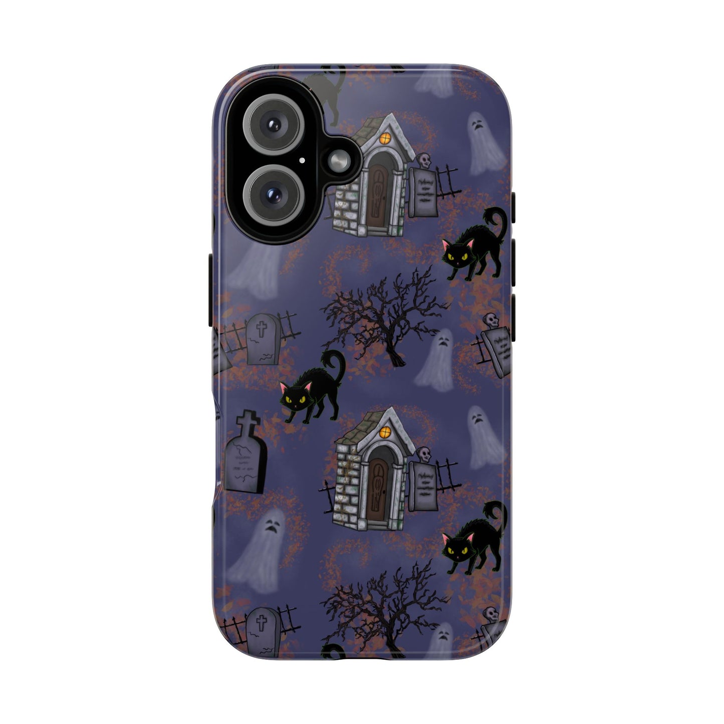 Halloween Phone Case, Spooky Cat Design, Tough Phone Cover, Gift for Cat Lovers, Fall Decor, Halloween Accessories
