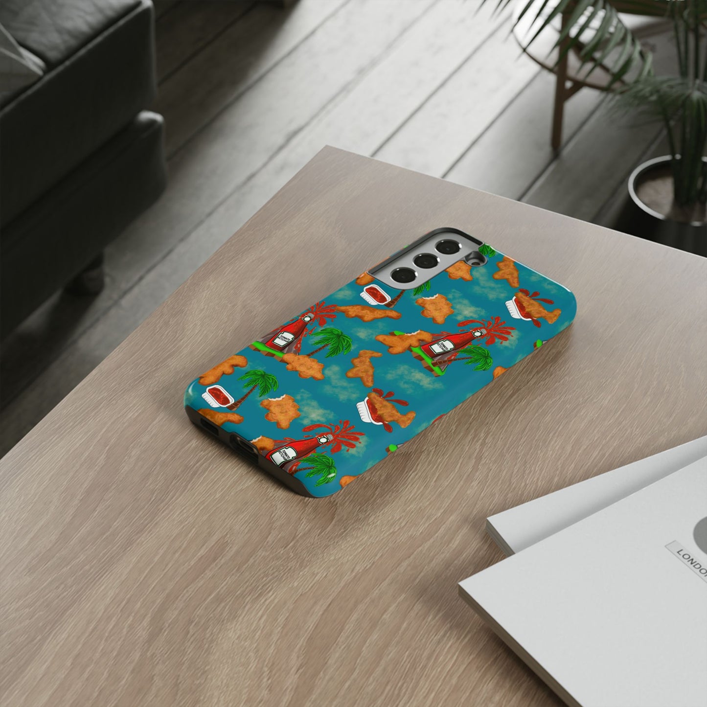 Dino Nuggets Phone Case - Tropical Vibes & Humor, Perfect Gift for Friends, Summer BBQ, Beach Lovers, Unique Accessory, Tough Cases