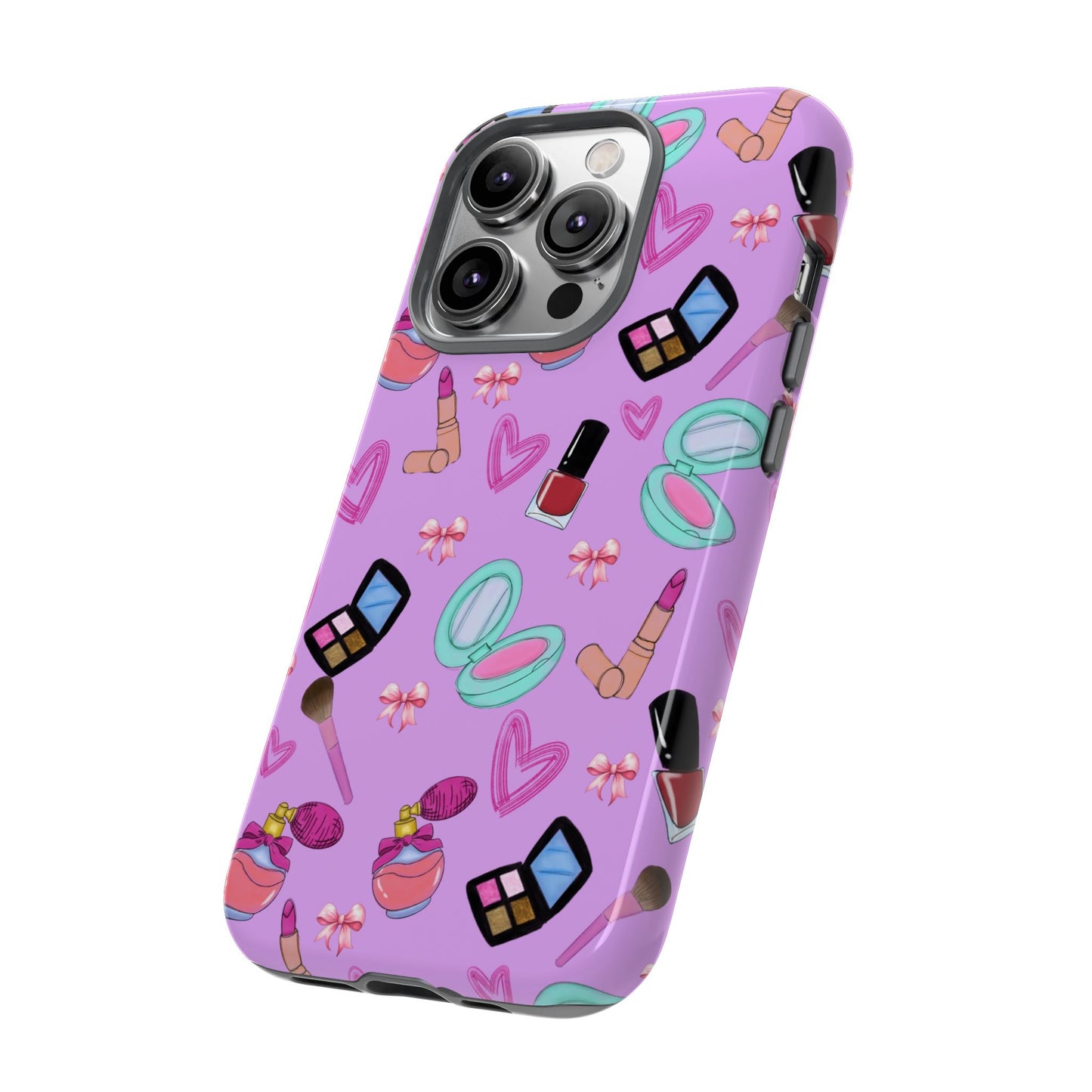 Cute Makeup Phone Case, Tough Cases, Cosmetic Lover Gift, Makeup Junkie Accessory, Beauty Phone Cover, Fun Design for Her