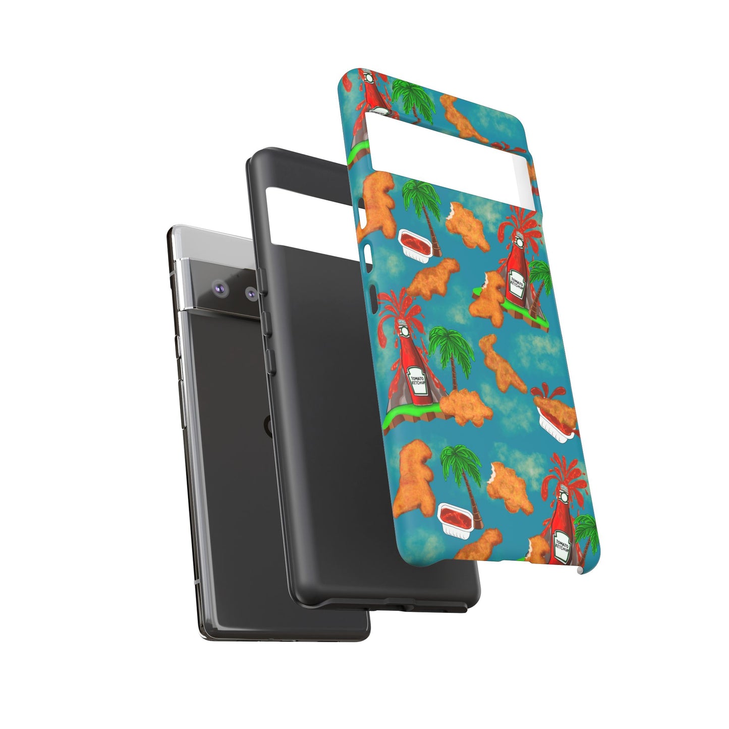 Dino Nuggets Phone Case - Tropical Vibes & Humor, Perfect Gift for Friends, Summer BBQ, Beach Lovers, Unique Accessory, Tough Cases