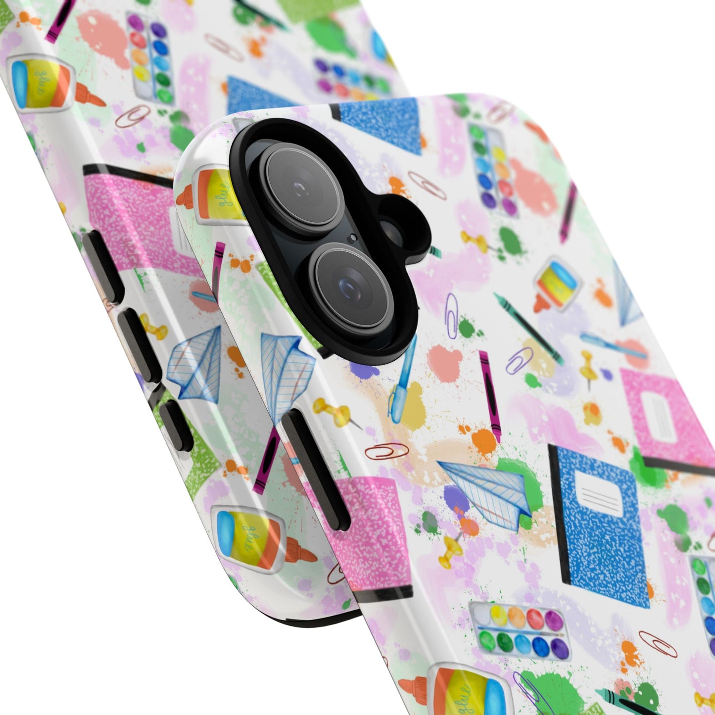 Colorful Art-Themed Phone Case, Cute Creative Gift for Artists, Unique Mobile Cover, Fun School Supplies Case, Bright Art Supplies Design