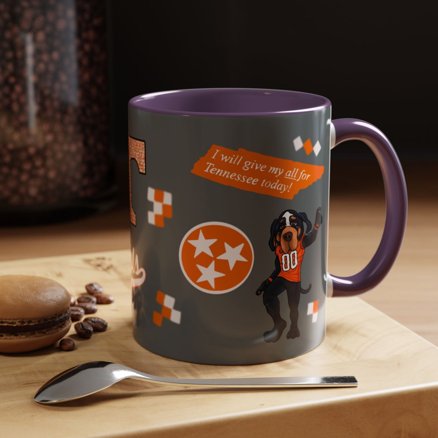 Tennessee Spirit Coffee Mug, Perfect for Gameday, College Student Gift, Unique Drinkware, Sports Fan Mug, Show Your Team Pride