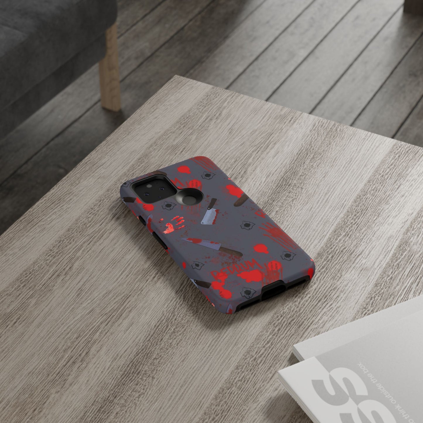 Blood Splatter Phone Case, Tough Case for Horror Fans, Halloween Accessory, Unique Gift for Gamers, Spooky Phone Cover