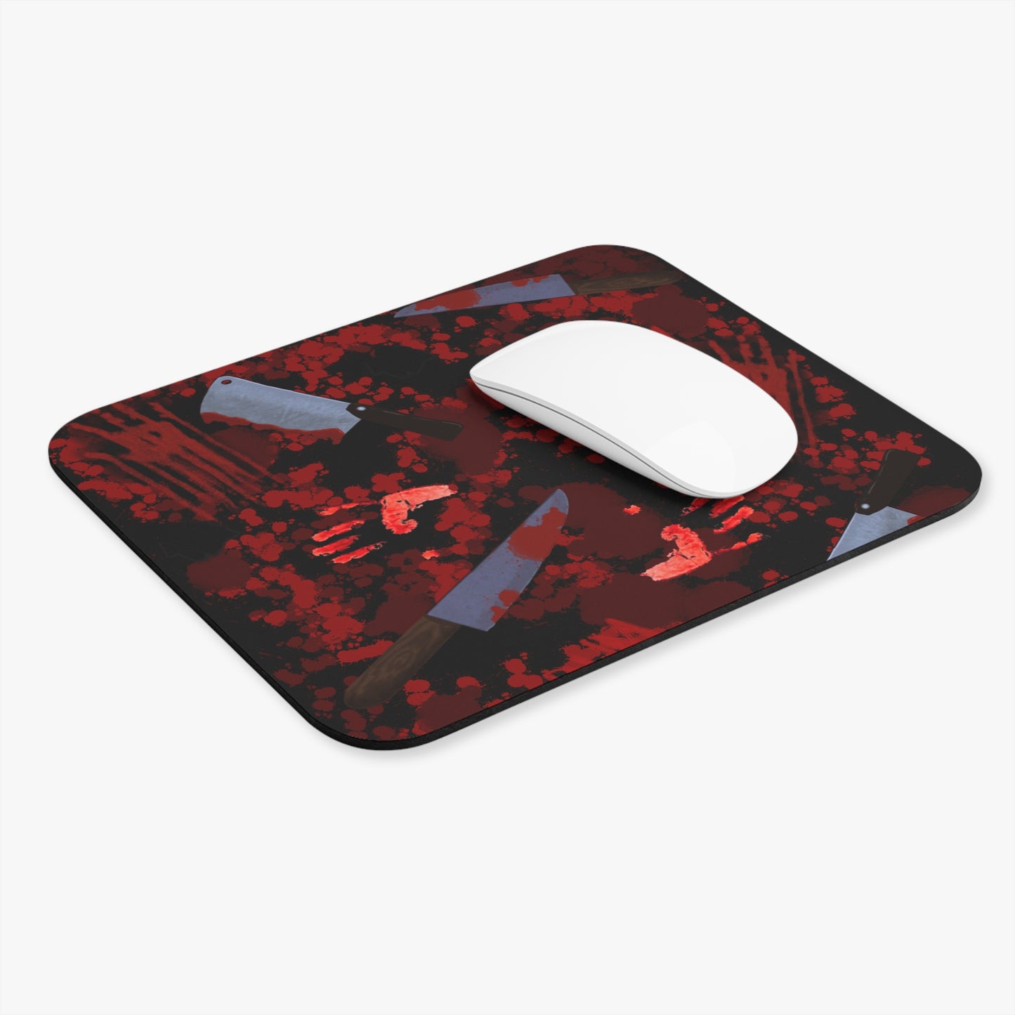 Blood Splatter Mouse Pad | Horror Desk Accessory, Gaming Gift, Office Decor, Redrum Design, Halloween, Murder Mystery Party
