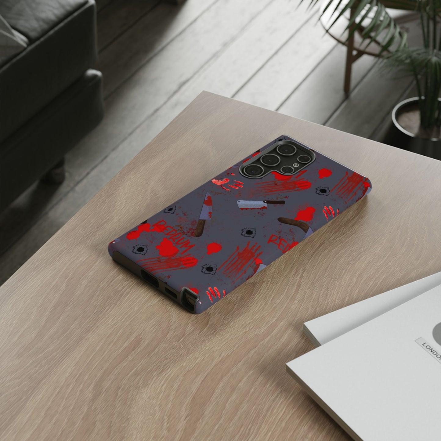Blood Splatter Phone Case, Tough Case for Horror Fans, Halloween Accessory, Unique Gift for Gamers, Spooky Phone Cover