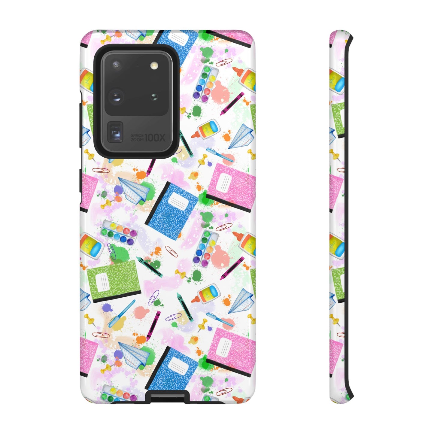 Colorful Art-Themed Phone Case, Cute Creative Gift for Artists, Unique Mobile Cover, Fun School Supplies Case, Bright Art Supplies Design