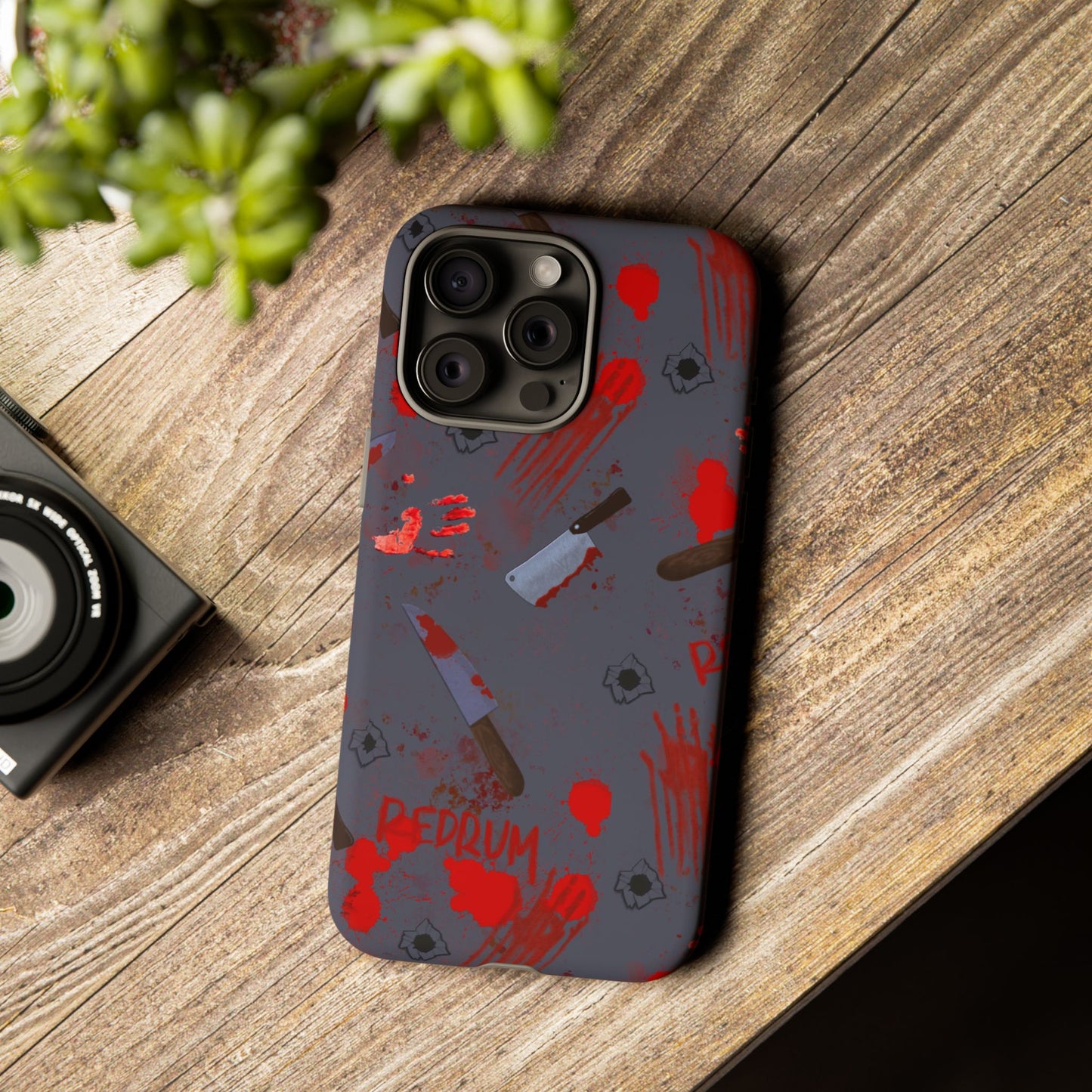 Blood Splatter Phone Case, Tough Case for Horror Fans, Halloween Accessory, Unique Gift for Gamers, Spooky Phone Cover
