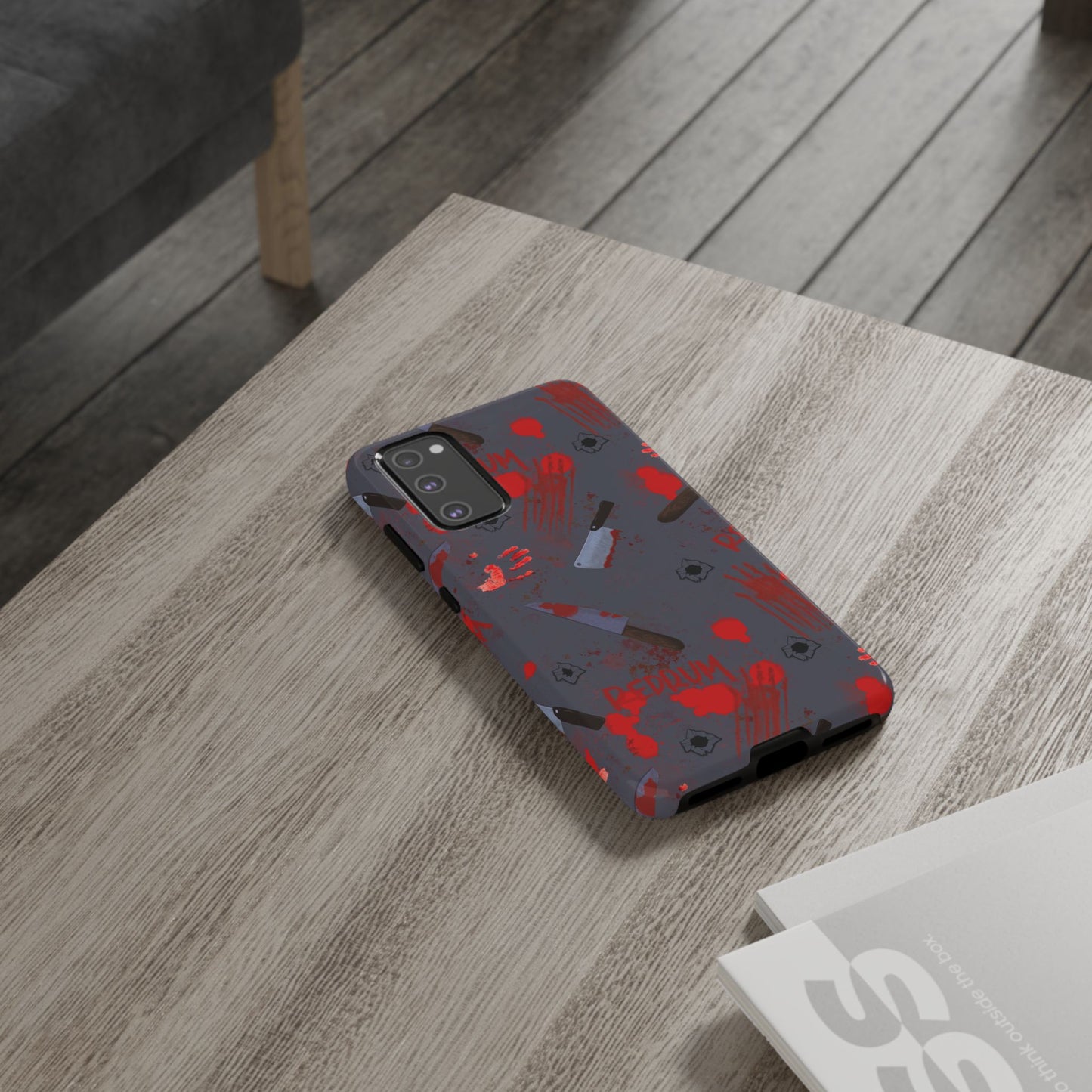 Blood Splatter Phone Case, Tough Case for Horror Fans, Halloween Accessory, Unique Gift for Gamers, Spooky Phone Cover