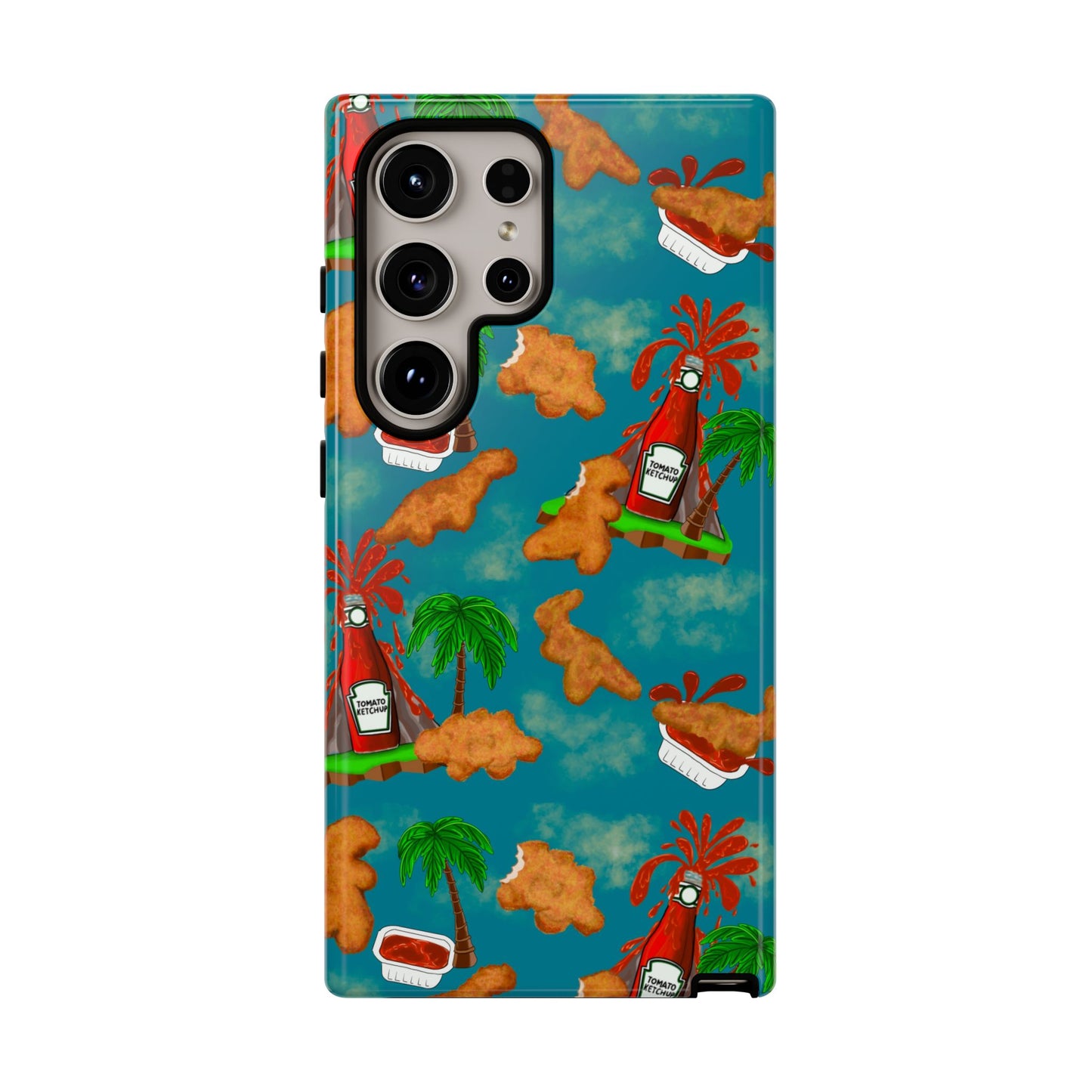 Dino Nuggets Phone Case - Tropical Vibes & Humor, Perfect Gift for Friends, Summer BBQ, Beach Lovers, Unique Accessory, Tough Cases