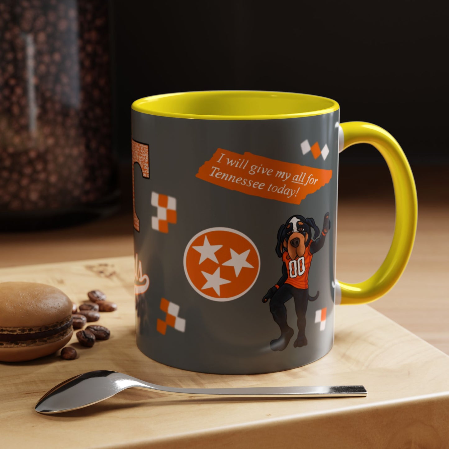 Tennessee Spirit Coffee Mug, Perfect for Gameday, College Student Gift, Unique Drinkware, Sports Fan Mug, Show Your Team Pride