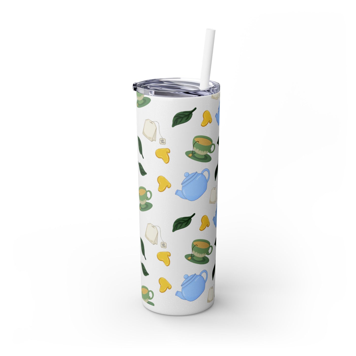 Charming Tea Themed Tumbler, Stylish Drinkware for Tea Lovers, Perfect for Gifts, Home, Travel, Eco-Friendly Beverage Container