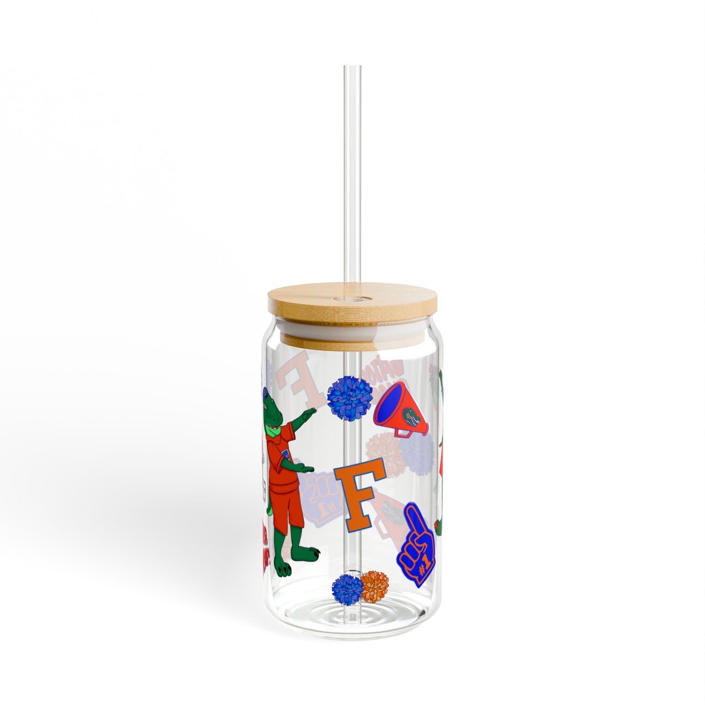 Florida Gators Sipper Glass with Bamboo Lid | 16oz Drinkware | Perfect for Game Day, Tailgating, Parties, Gifts!