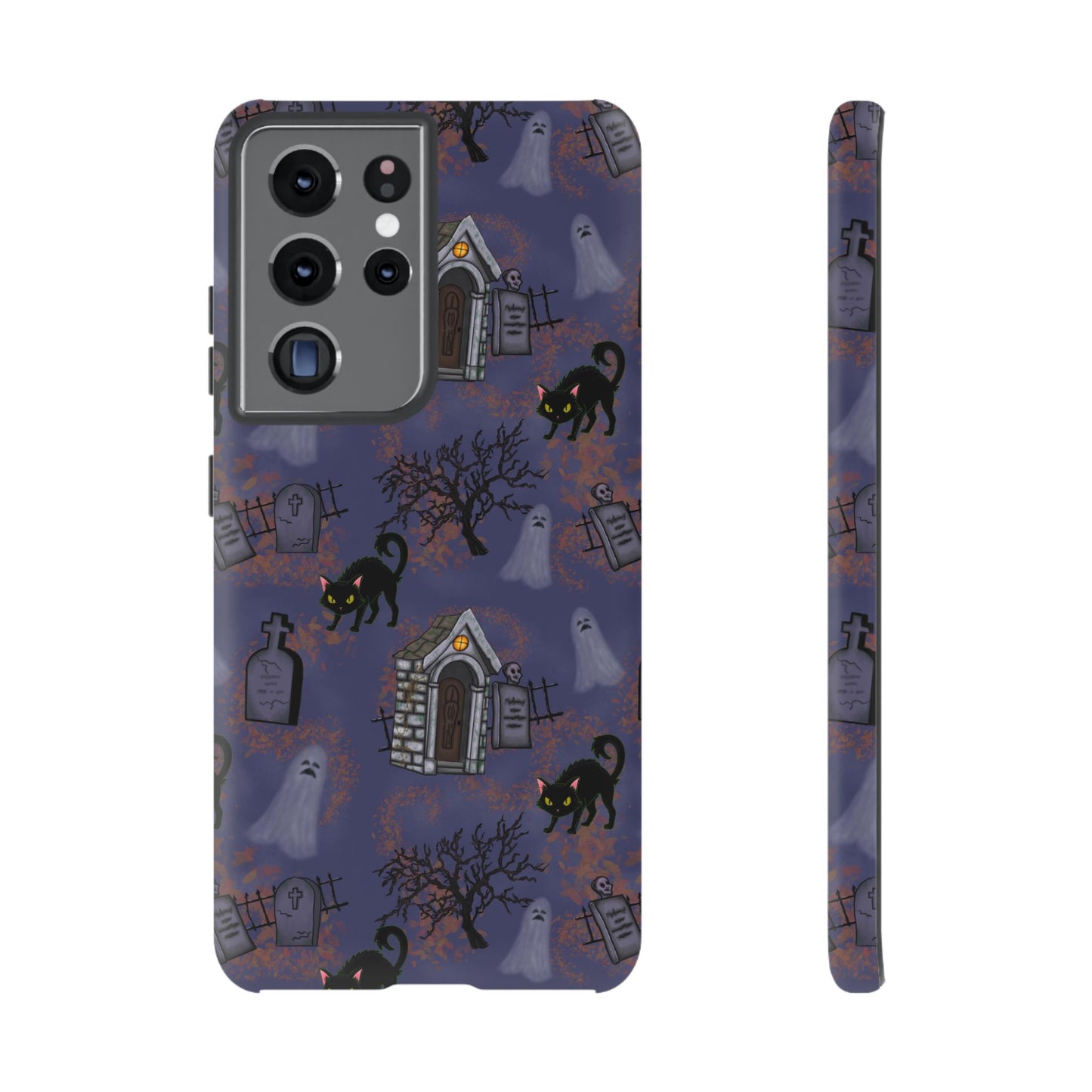 Halloween Phone Case, Spooky Cat Design, Tough Phone Cover, Gift for Cat Lovers, Fall Decor, Halloween Accessories