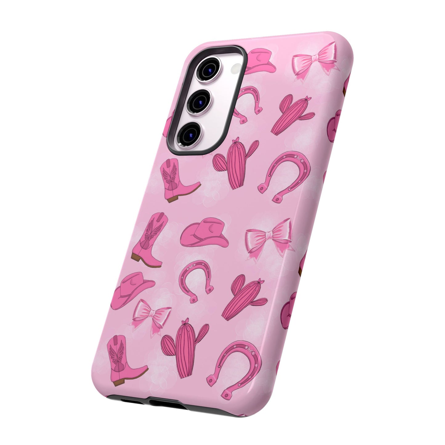 Cowgirl Chic Phone Case, Western Style Tough Case, Cute Pink Cowboy Theme, Gift for Rodeo Lovers, Country Western Decor