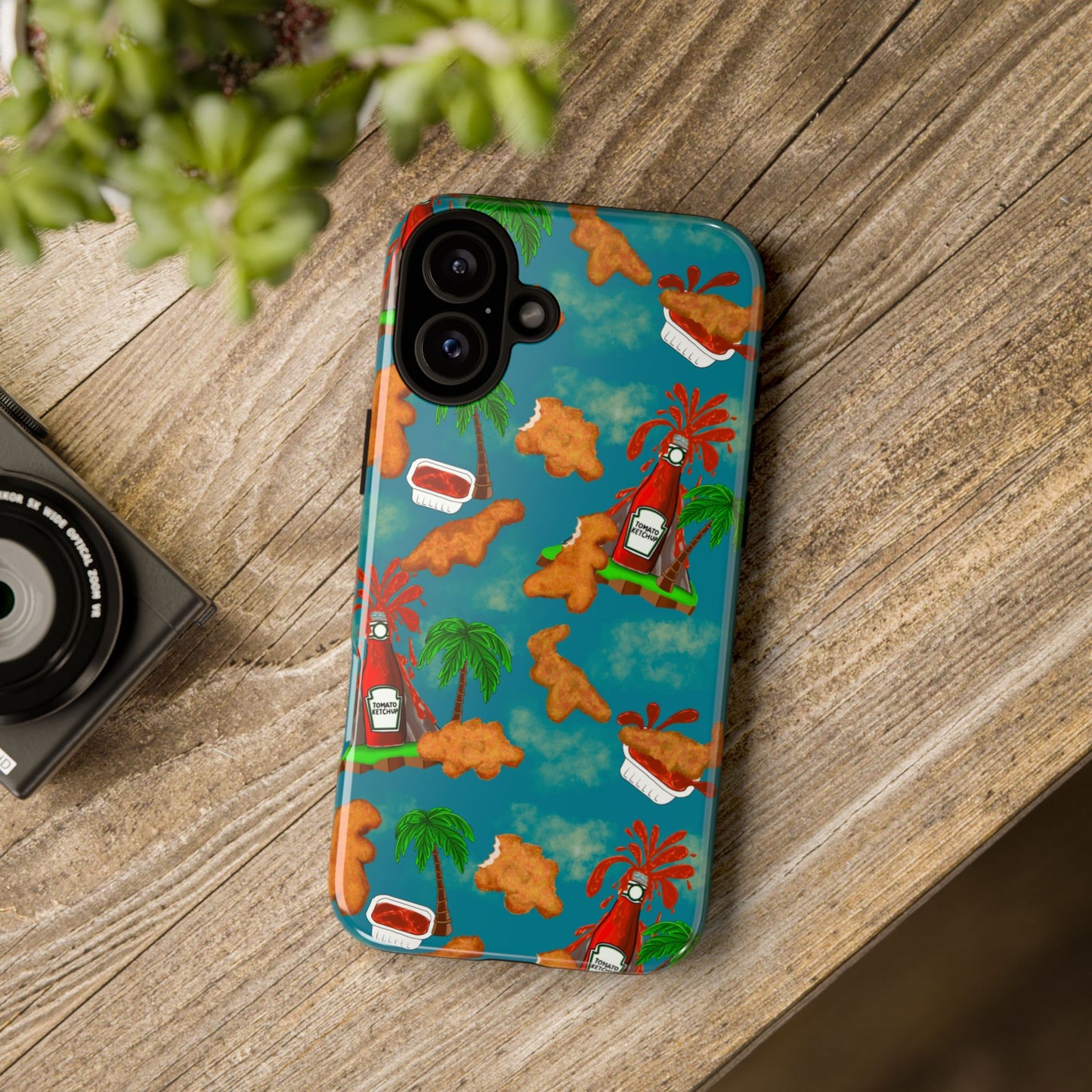 Dino Nuggets Phone Case - Tropical Vibes & Humor, Perfect Gift for Friends, Summer BBQ, Beach Lovers, Unique Accessory, Tough Cases