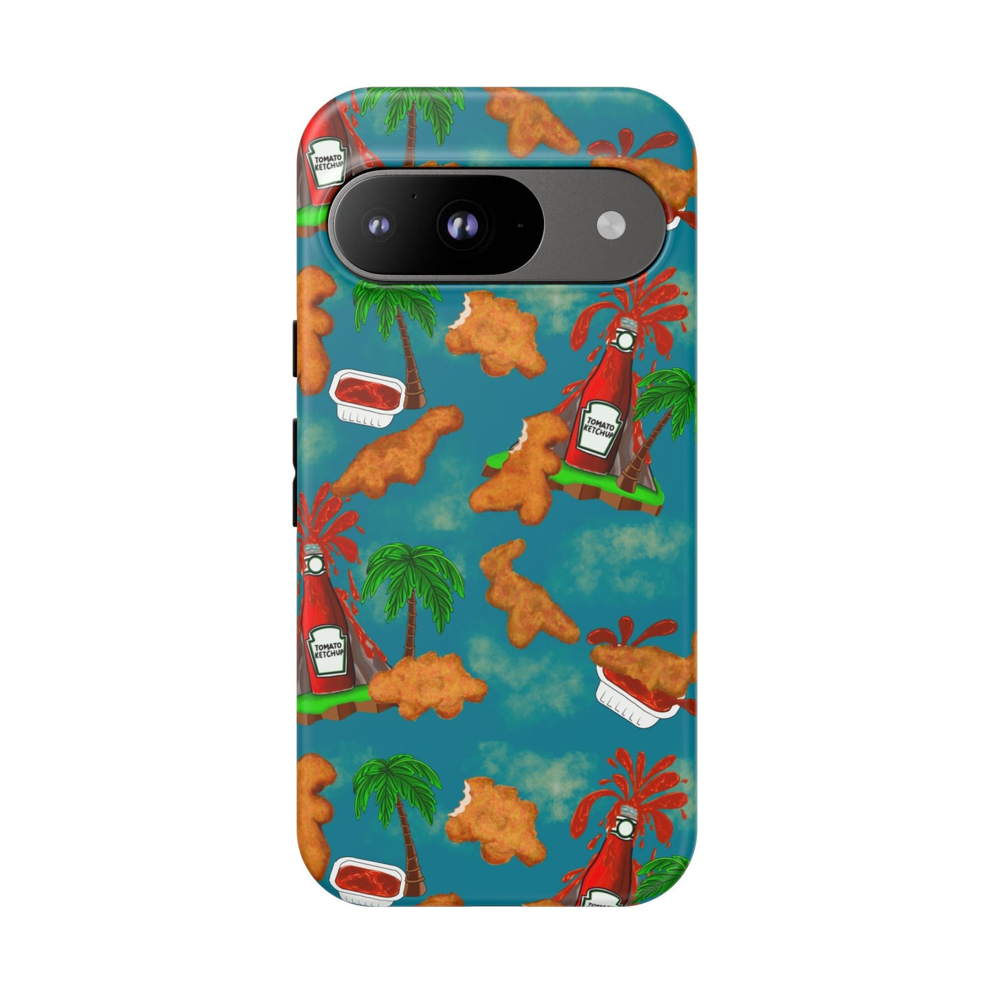 Dino Nuggets Phone Case - Tropical Vibes & Humor, Perfect Gift for Friends, Summer BBQ, Beach Lovers, Unique Accessory, Tough Cases
