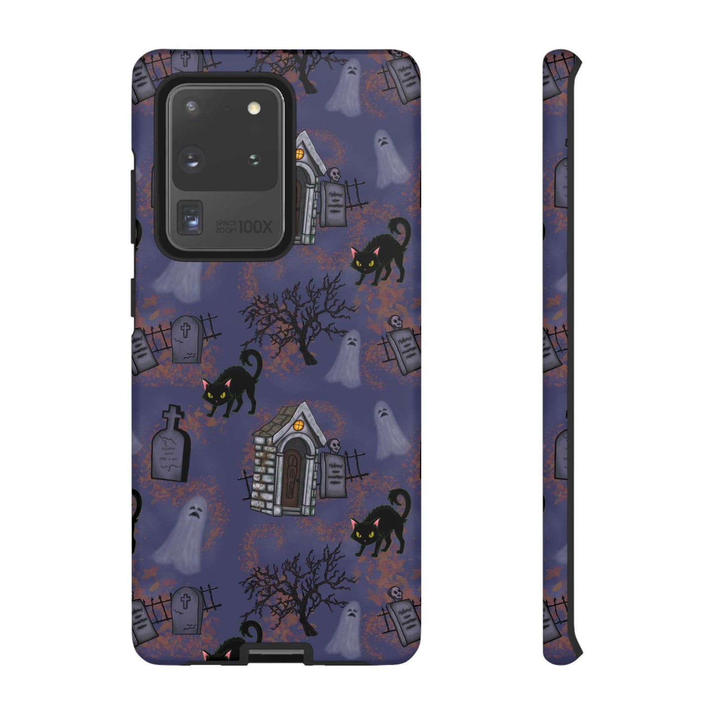 Halloween Phone Case, Spooky Cat Design, Tough Phone Cover, Gift for Cat Lovers, Fall Decor, Halloween Accessories