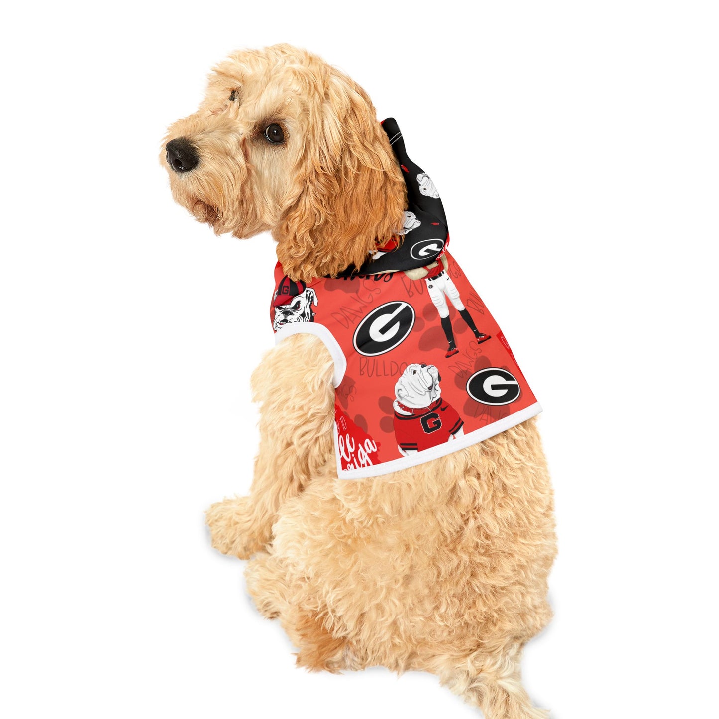 Georgia Bulldogs Pet Hoodie, Dog Apparel, Pet Costume, Sports Fan Outfit, College Team Gear, Pet Clothing, Pet Hoodie
