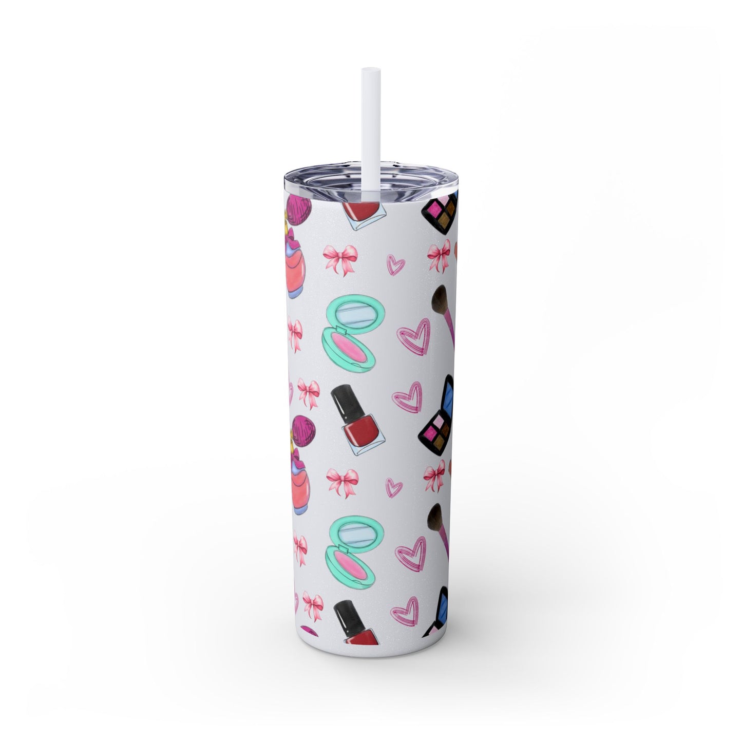 Cosmetic-Themed Skinny Tumbler with Straw | Perfect Gift for Makeup Lovers, Fashionistas, Beauty Enthusiasts, Birthday Celebrations, [...]