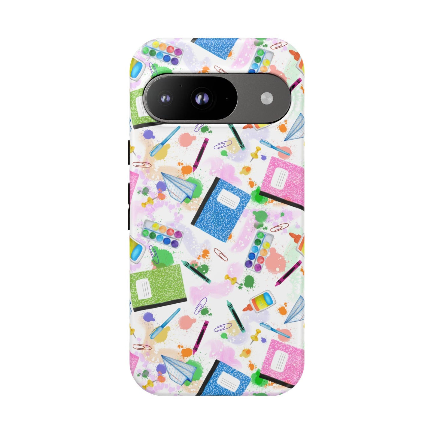Colorful Art-Themed Phone Case, Cute Creative Gift for Artists, Unique Mobile Cover, Fun School Supplies Case, Bright Art Supplies Design