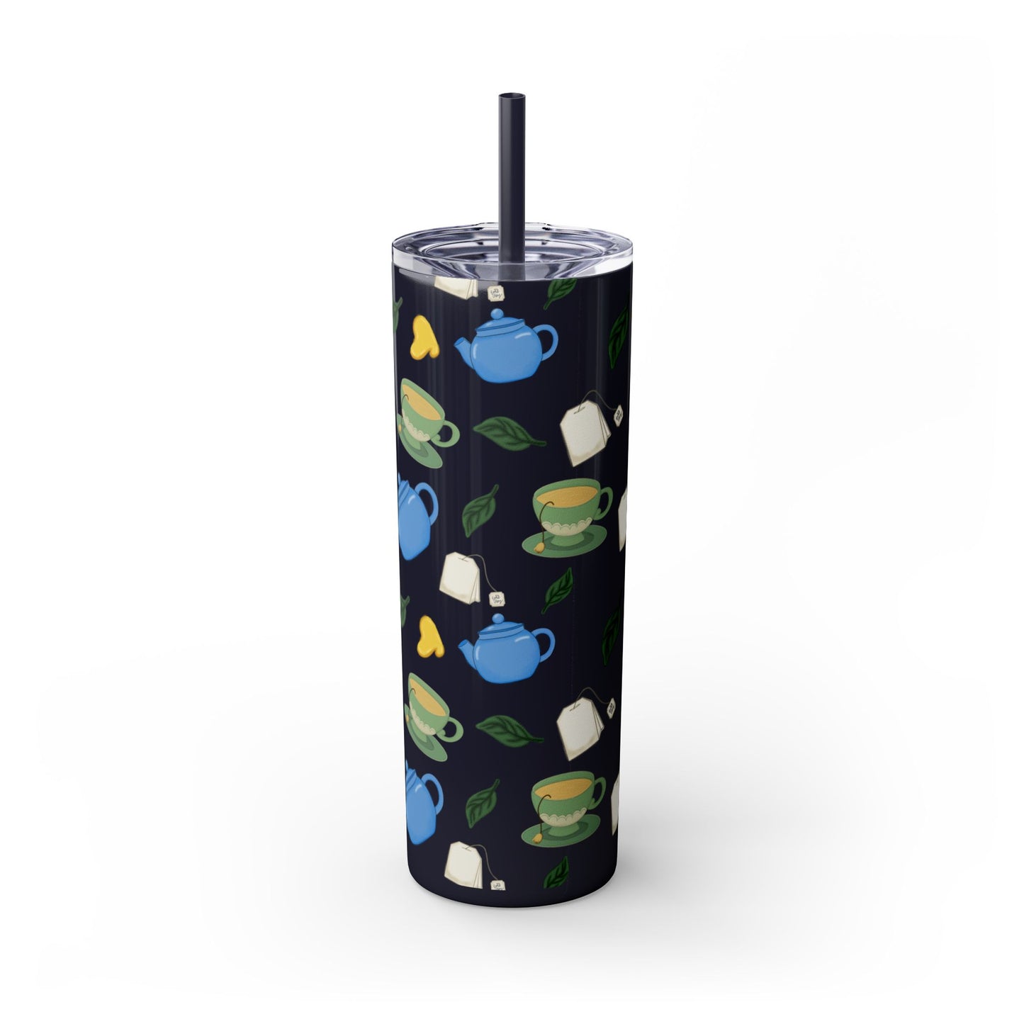 Charming Tea Themed Tumbler, Stylish Drinkware for Tea Lovers, Perfect for Gifts, Home, Travel, Eco-Friendly Beverage Container