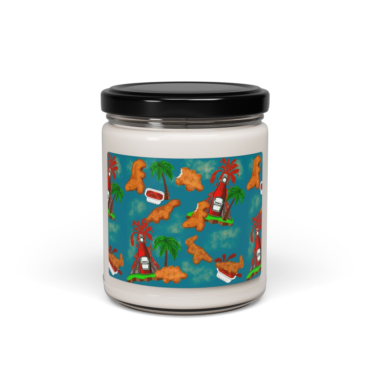 Dino Nugget-Themed Tropical Scented Candle, Paradise Decor, Summer Gift, Relaxation, Home Fragrance, Beach Vibes, Fun Decor