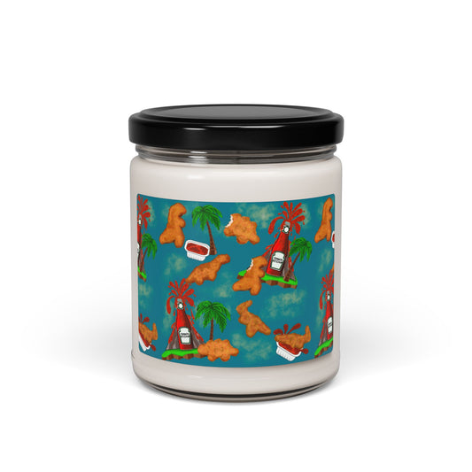 Dino Nugget-Themed Tropical Scented Candle, Paradise Decor, Summer Gift, Relaxation, Home Fragrance, Beach Vibes, Fun Decor