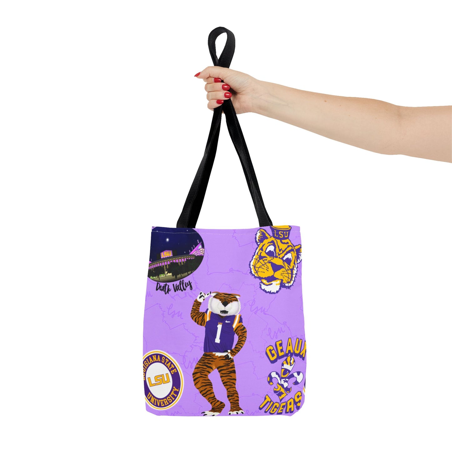LSU Spirit Tote Bag, Purple Graphic Tote, College Pride Bag, Everyday Essentials, Game Day Tote, Unique Gifts for Students