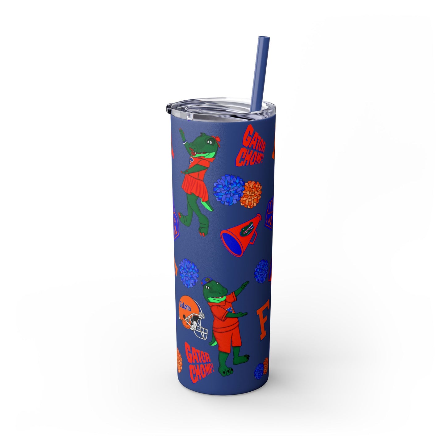 Florida Gators Spirit Skinny Tumbler - 20oz, Perfect for Game Day, Alumni Gifts, Sports Parties, Custom Drinkware, Florida Fan Merch