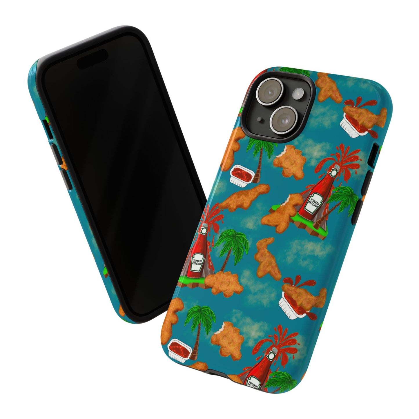 Dino Nuggets Phone Case - Tropical Vibes & Humor, Perfect Gift for Friends, Summer BBQ, Beach Lovers, Unique Accessory, Tough Cases