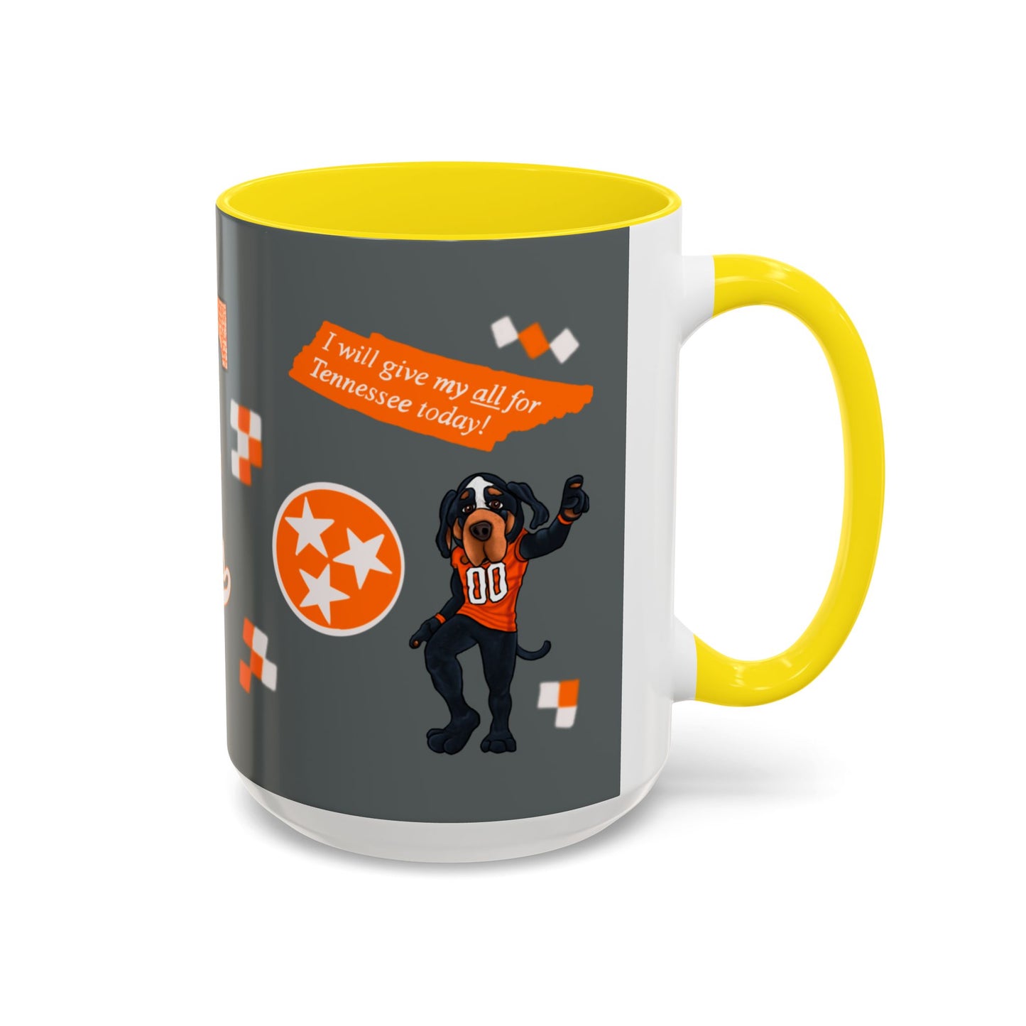 Tennessee Spirit Coffee Mug, Perfect for Gameday, College Student Gift, Unique Drinkware, Sports Fan Mug, Show Your Team Pride