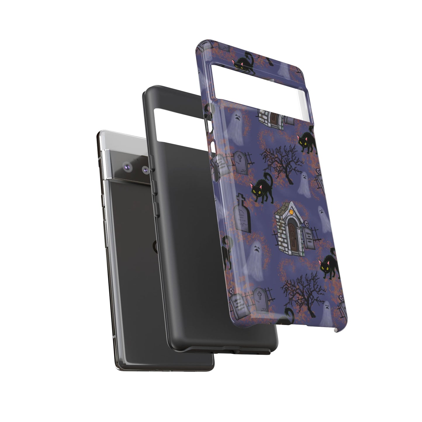 Halloween Phone Case, Spooky Cat Design, Tough Phone Cover, Gift for Cat Lovers, Fall Decor, Halloween Accessories