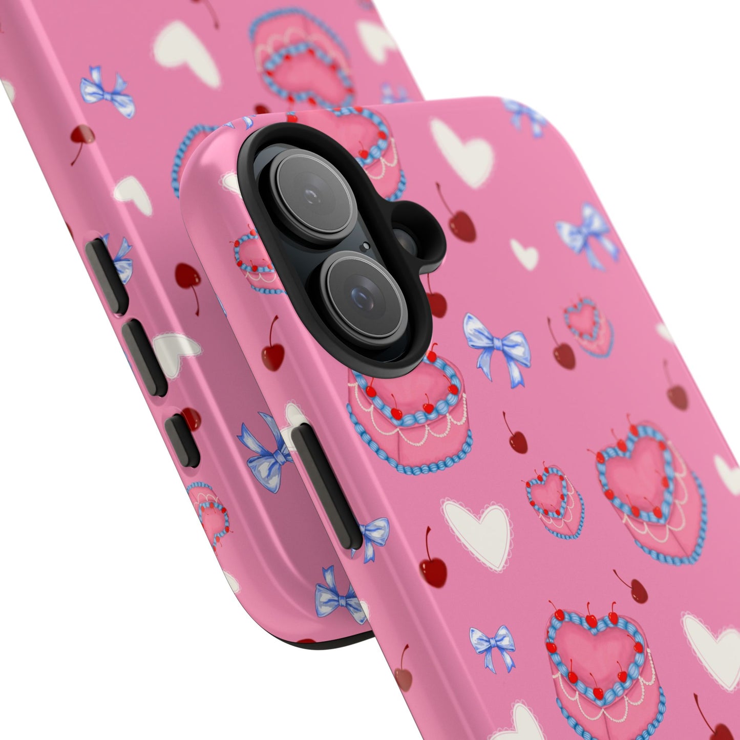 Hearts and Cake Patterned Phone Cases with Bow and Cherry Designs, Durable Phone Cover, Trendy Gift for Teens, Stylish Accessory, Perfect for [...]