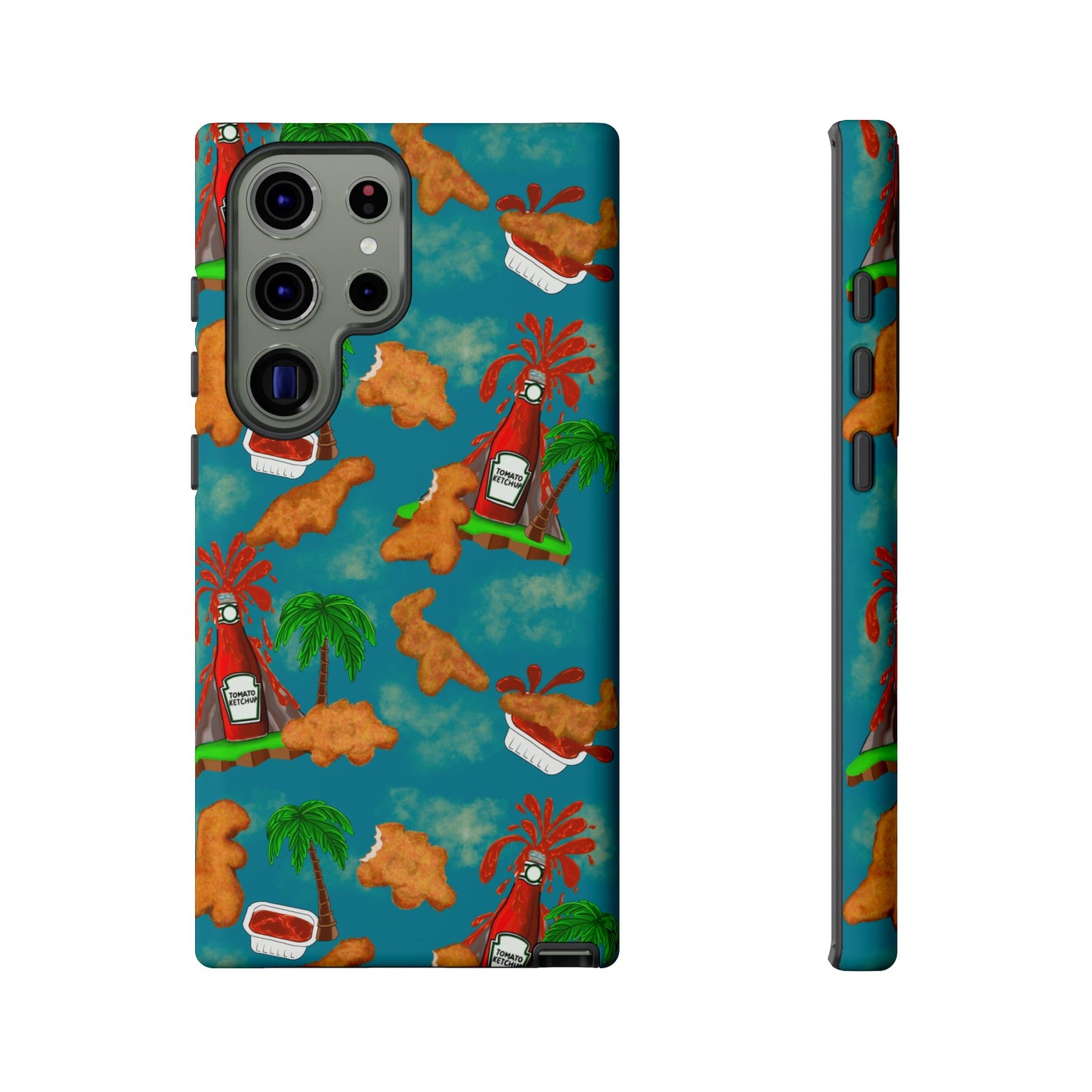 Dino Nuggets Phone Case - Tropical Vibes & Humor, Perfect Gift for Friends, Summer BBQ, Beach Lovers, Unique Accessory, Tough Cases